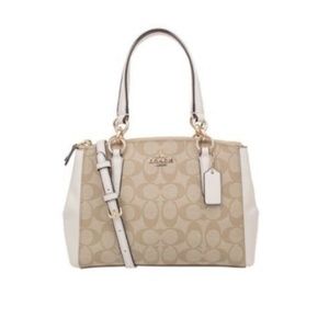 COACH MiniChristie Signature Coated Carryall White